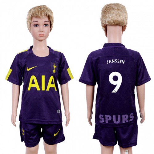 Tottenham Hotspur #9 Janssen Sec Away Kid Soccer Club Jersey